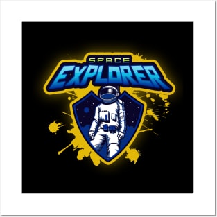 Deep Space Explorer Astronaut / Universe Hero Emblem Logo Posters and Art